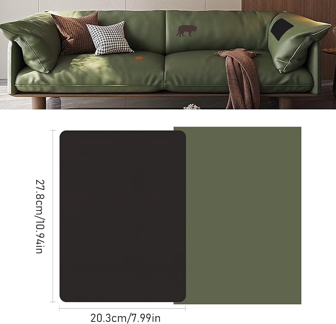 SYLVASS Self Adhesive Leather Repair Patches for Couch, Sofas, Furniture, Car Seats, Office Chairs, Pack of 2 Black Brown