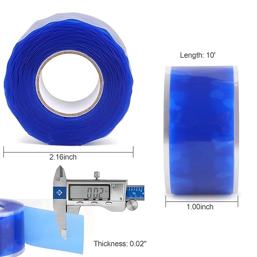 Romeda 1 Inch x 10 FT Self-Fusing Silicone, Thickness 0.5mm Hose Repair Tape, Heavy Duty and Leak Proof Rubber Hose Tape, Pipe for Water - Blue