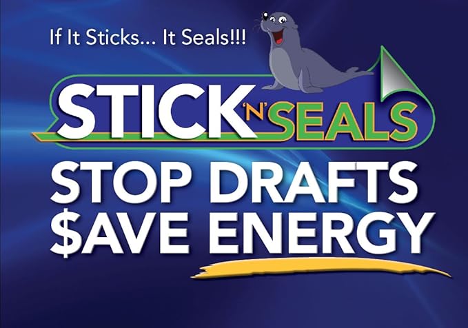 Stick 'N' Seal Adhesive Backed Plumbing and Outlet Draft Sealers. Home Sealing Kit. Save Energy and Money. Pack of 50