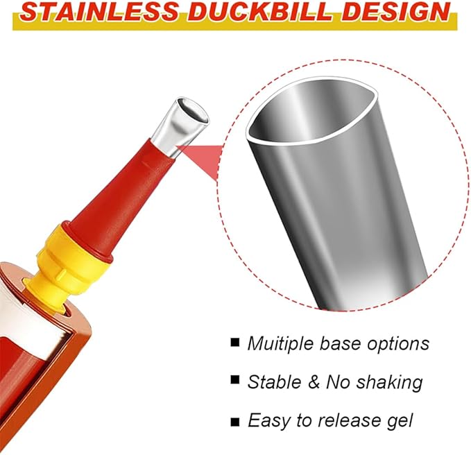 Universal Integrated Rubber Nozzle Tool Kit Caulking Tool Kit 22 Pcs Caulking Finisher Nozzle Caulking Nozzle Applicator Finishing Tool Stainless Steel Nozzle Tips Set for Bathroom Kitchen Doors