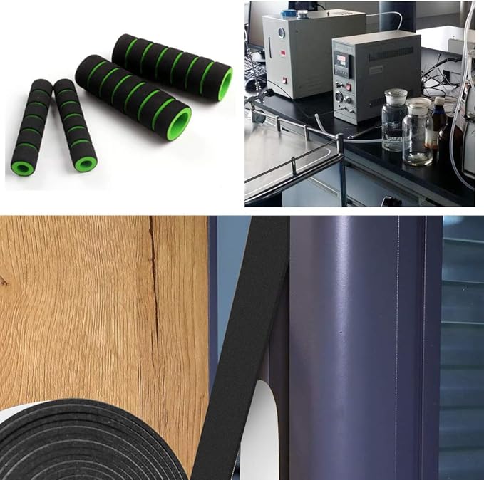 2 Rolls Foam Seal Tape for Door Window Seal Insulation, 3/4in Wx1/8in T Soundproof and Shockproof Weather Stripping Single Sided Door Foam Tape Cold Air Draft Closed Cell Weather Strip, Single 16FT