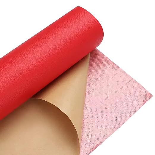 Oversized Leather Repair Tape, Adhesive Repair for Leather,17.7 x 78.8inches, for Sofas, car Seats, Furniture, Bags, Jackets, Armchair Tear Repair Patches (Red)