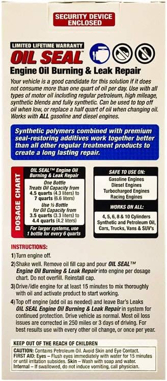 Bar's Leaks OS-1-4PK Oil Seal Engine Oil Burning/Leak Repair, 16.9 oz, (Pack of 4)