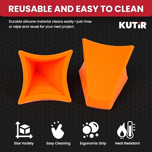 Kutir 2 PCS Silicone Caulking Tool Kit – Reusable Sealant Finishing Tools for Smooth Caulk Application, Grout Spreader & Joint Sealing for Kitchen, Bathroom, Window – 4/6/10/16mm