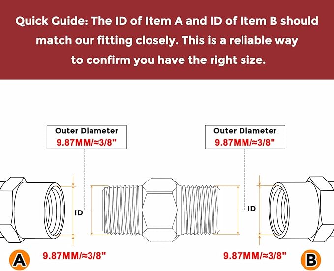 Pack of 3, 1/8" Male G to 1/8" Male G Solid Brass Hex Nipple Hose Connectors, Male Pipe Adapter for Pipe Leak Repair, Bathroom Remodeling, Tool Extensions, Compression
