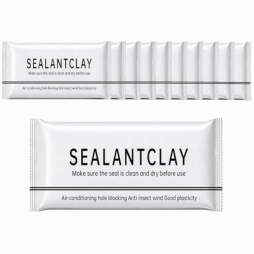 10Pack Moldable Sealant Clay, Upgraded Fast Drying Mastic Putty for Drain Pipe Repair, Wall Hole Filling, Air Conditioner Opening and Gap Sealing