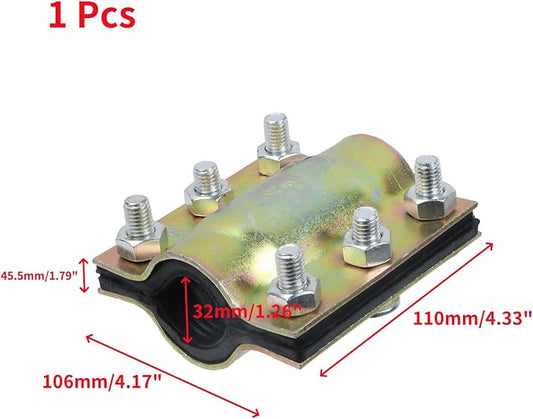 Oedema 2 Pcs 1 1/4inch Pipe Repair Clamp Water Pipe Clamp Repair Kit, Suitable for Outer Diameter 32mm Pipes