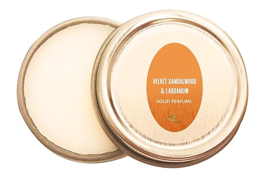 Ladybug Soap Company Luxury All Natural | Handmade Solid Perfume | Phthalate-Free | Handmade in USA | Eco-Friendly | Pocket Size 1/4 OZ (Velvet Sandalwood & Labdanum)
