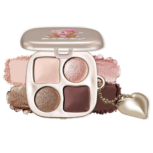 Warm Peach Nude Champagne Glow Eyeshadow Palette–Matte & Shimmer High Pigment Blendable Long-Lasting Everyday Eye&Rose Gold Smokey Eye, Perfect for Blue, Green & Brown Eyes, Paleta de Sombras de Ojos