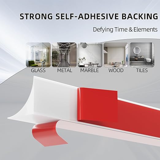 Flexible Quarter Round Molding Trim Peel and Stick 472Inch White,Small Self Adhesive Silicone Shoe Moulding,Bendable Mini Waterproof Caulk Strip for Baseboard,Wall,Bathtub,Floor,Bathroom,Crown
