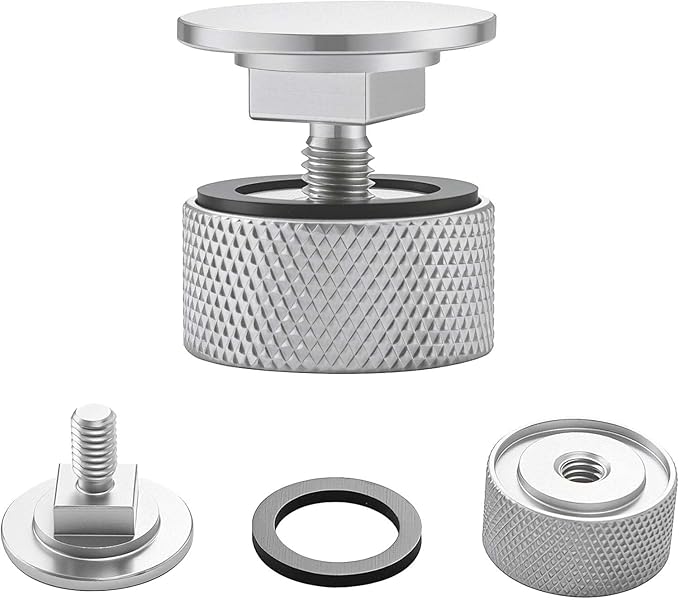 4 Pack Aluminum Alloy Welding Helmet Fasteners with Non-Slip Silicone Washer - Durable Pipeliner Replacement Parts (Silver)