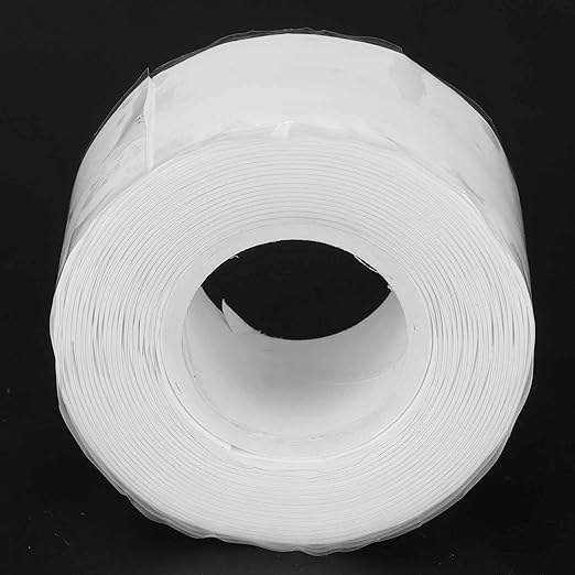 White Silicone Rubber Sealing Tape 0.98in x 9.8ft, Self Fusing Plumbing Pipe Repair Leak Stopper Tool for Hose Bucket Window Emergency Maintenance