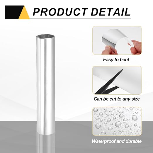 uxcell Aluminum Flashing Roll, 6in x 3.3ft Metal Roof Panels 0.05mm Waterproof Aluminum Sheet Roll for House Repair, Roof Flashing, Sealing Windows Doors, DIY Projects