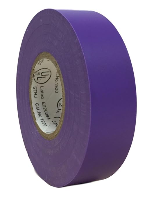 TradeGear Purple 10 Pack - UL Listed Colored Electrical Tape, 60 ft x 3/4 in, 600V, Flame Retardant, Waterproof, Rubber Adhesive - Phase Marking, Wire ID, Automotive