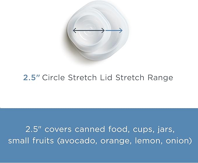 Stasher Premium Reusable Silicone Stretch Lids, Clear, 3pk of 2.5” Lids, Airtight Seal, Food Container Covers, BPA Free, Leak-free, Dishwasher Safe, Microwave Safe, Eco-Friendly