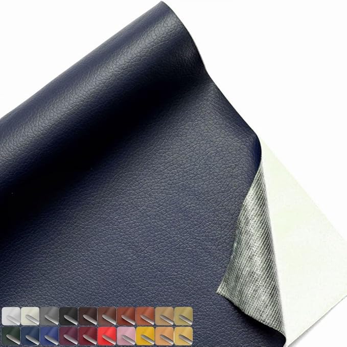 20 X 197 Inches Leather Repair Kit for Furniture, Waterproof Leather Tape Patch Couch Covers Car Seat Repair Self Adhesive Leather Repair Kit (Navy Blue)