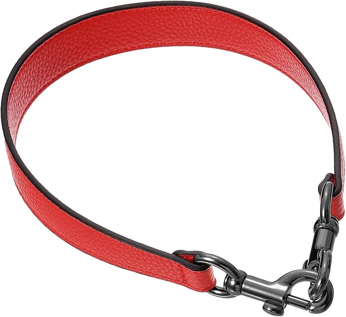 uxcell 19.29 Inch PU Leather Short Bag Strap with Clasp, Purse Handles Handbags Replacement Straps for Clutch Bag Underarm Bags, Red, Grey Buckle