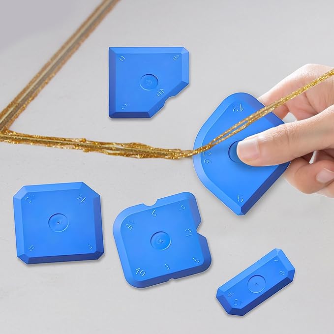Huakaile 15 Packs Silicone Remover Tool Scraper, 1.96''/5 CM Reusable Sealant Tool Applicator for Mastic Finishing Caulking Seam Smoothing Profiling Block Bathroom Home Kitchen Floor