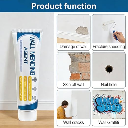 2026 New Multi-Functional Drywall Patch Repair Kit with Scraper - Quick Drying Wall Mending Agent Paste for Holes, Cracks, Nail Holes, Dents & Small Damage (3 Pcs)