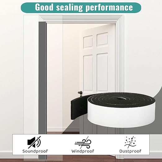 High Density Foam Tape - 3/4'' x 1/8'' x 13Ft Weatherproof Adhesive Prevent Condensation Heat Resistant Flame Retardant Weather Stripping Easy to Cut & Install & Remove for Car Doors Pipes Windows