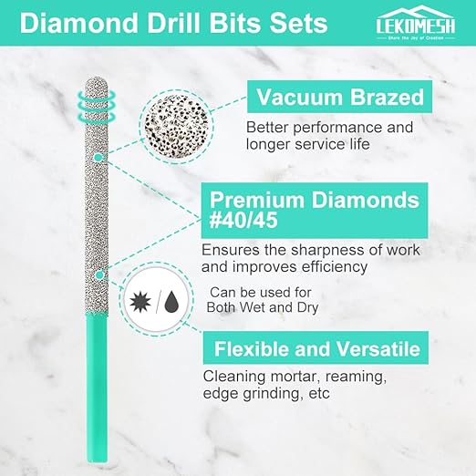 Diamond Mortar Raking Bit (7.2mm x 74mm) Brickwork Joint Mortar Removal and Tuck Pointing for Old Mortar,Blown,Damaged Bricks or Natural Stone Removal,Round Shank,2pcs