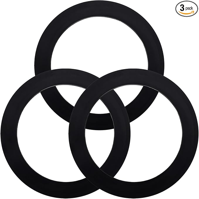 3pcs FLG-Seal Sink Seal Gasket Accessories, Putty-Free Premium Rubber Kitchen Sink Drain Gasket Seal Ring Replacement for Insinkerator Garbage Disposal Drainage Systems(Black)