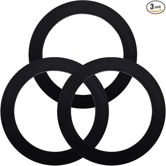 3pcs FLG-Seal Sink Seal Gasket Accessories, Putty-Free Premium Rubber Kitchen Sink Drain Gasket Seal Ring Replacement for Insinkerator Garbage Disposal Drainage Systems(Black)