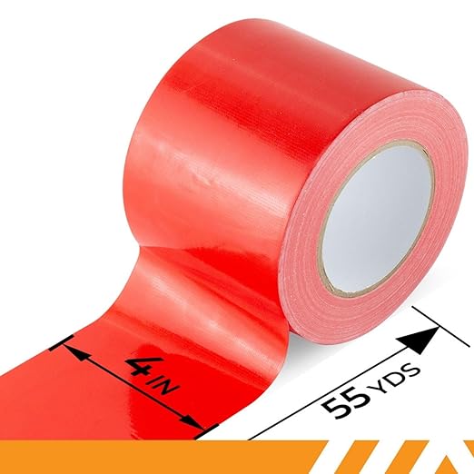 GTSE Wide Duct Tape, Red, 4 Inches x 55 Yards (164 ft), Heavy Duty, Waterproof Repair Tape for Indoor or Outdoor Use, 24 Rolls