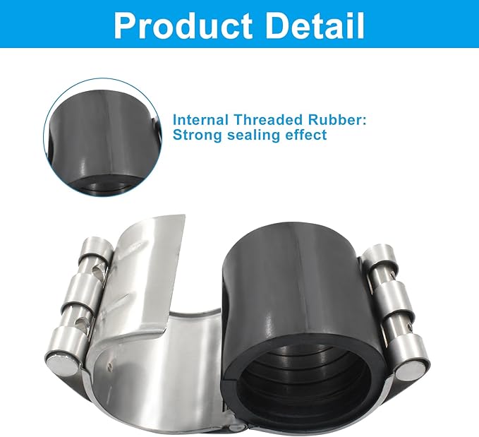 Pipe Repair Clamp, Galvanized Pipe Repair Kit, Leak Repair Clamp for Plastic and Metal Pipes(56mm-59mm/2 inch)