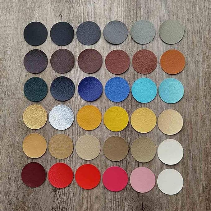 Round Leather Repair Patch for Furniture, Tape Self Adhesive for Couches Car Seat Sofa Jackets Handbags (OneSize,Gray 02)