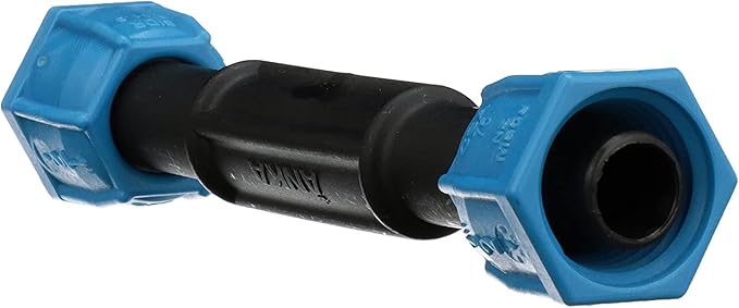 Watts ASC12 ANKA Series High Pressure Poly-Pipe Straight Coupling, 1/2" x 1/2" Black Fitting w/ Blue Tapered Nut Seals, High Grade Glass Fiber Reinforced Nylon, Agriculture & Irrigation