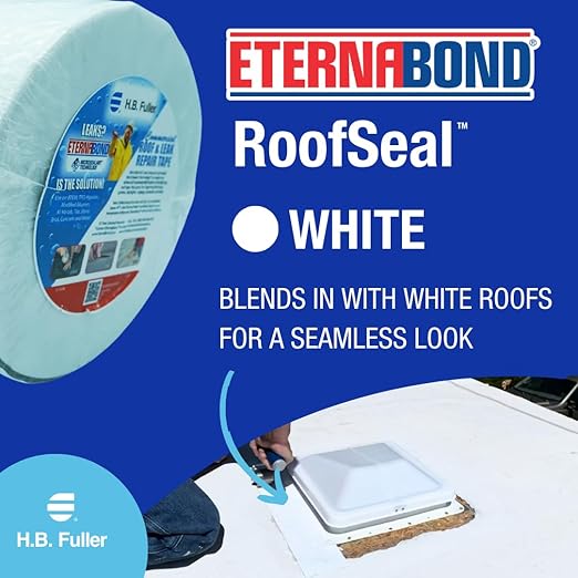 EternaBond RoofSeal White 12" x50' MicroSealant UV Stable RV Roof Seal Repair Tape | 35 mil Total Thickness - EB-RW120-50R - One-Step Durable, Waterproof and Airtight Sealant