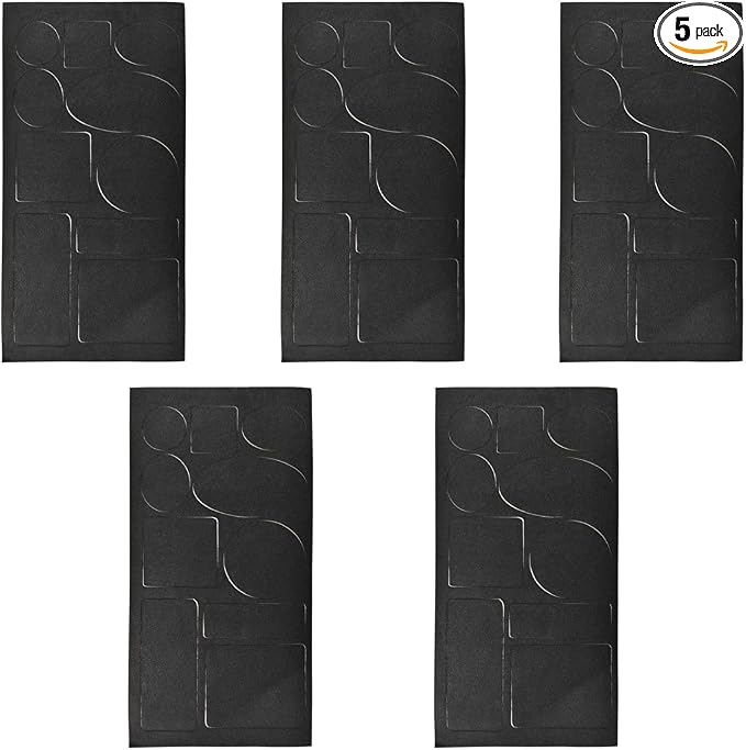 5PCS Car Seat Leather Repair Patch Tape, 8×4 Inch Water-Resistant Self-Adhesive Repair Patches Kit, Automotive Upholstery Fix Accessories for Furniture Couches Chairs (Black)