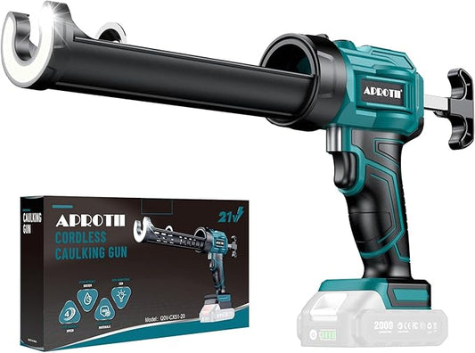 Electric Caulking Gun Compatible with Makita Battery, Cordless Caulk Gun w/ 4 Adjustable Speeds, LED Light, Drip-Free Adhesive 10OZ Caulk Gun for Filling, Sealing (No Battery) (10 oz)