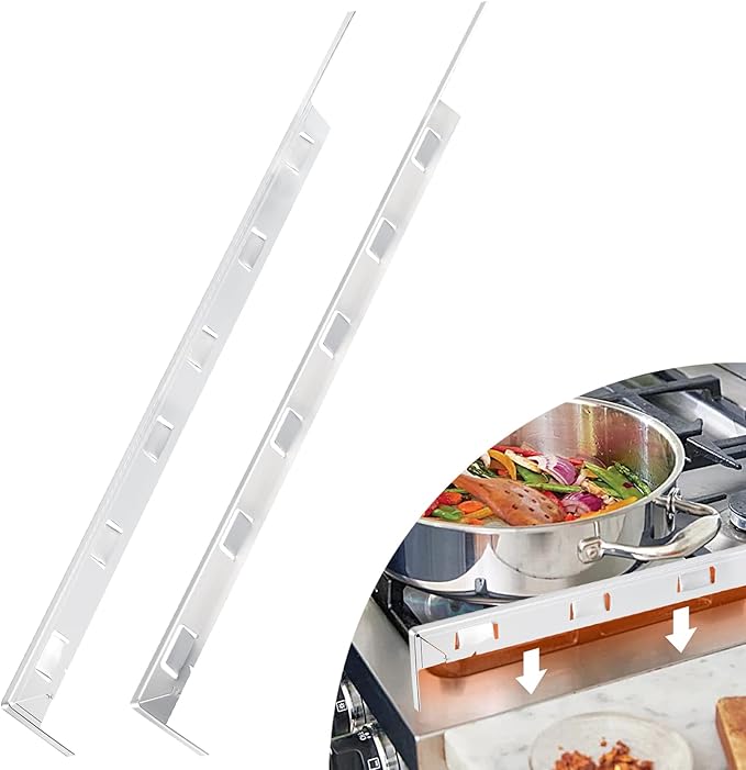 uxcell Stove Gap Covers, Kitchen Stove Gap Filler, Aluminum Oven Gap Cover 25.59 in Length, Heat Resistant and Easy to Clean, Protect Gap Filler Sealing Spills on Countertop Stove, Silver