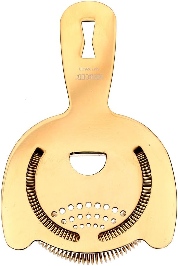 Barfly Heavy Duty Spring Bar Strainer, Gold Plated