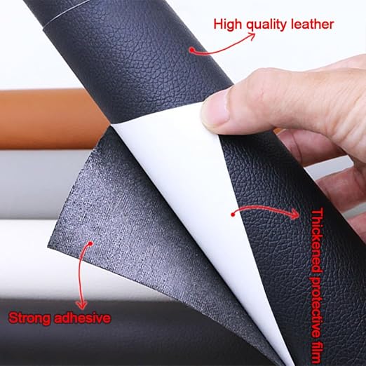 3 X 60 inch Self Adhesive Leather Repair Patch, Navy Blue Leather Repair Tape for Furniture, Adhesive Leather Patch for Car Seat Repair, Leather Repair Kit for Couch (Navy Blue)