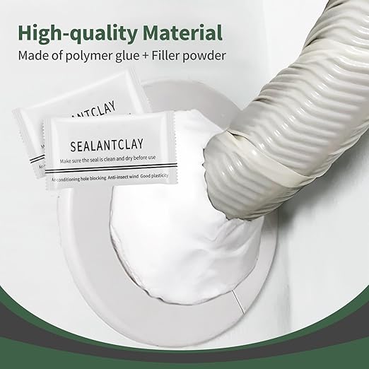 Waterproof Sealant Mastic,Pack of 8 White Seal Putty Waterproof Duct Seal Repair Sealing Clay, Quick Mending Mud for Drain Connection, Wall Hole, Air Conditioning Hole Seal Putty (16 Pack)