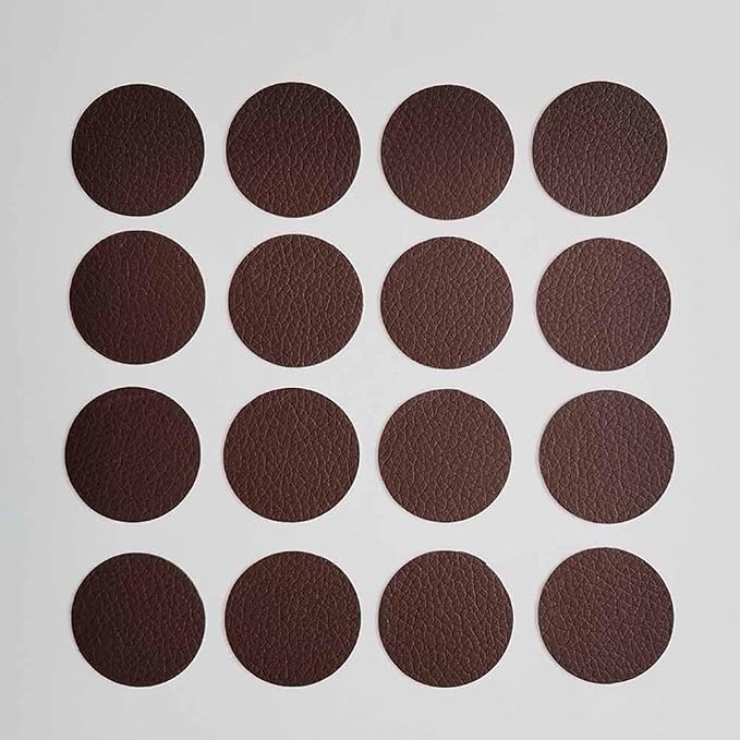 Round Leather Repair Patch for Furniture, Tape Self Adhesive for Couches Car Seat Sofa Jackets Handbags (OneSize,Dark Brown)