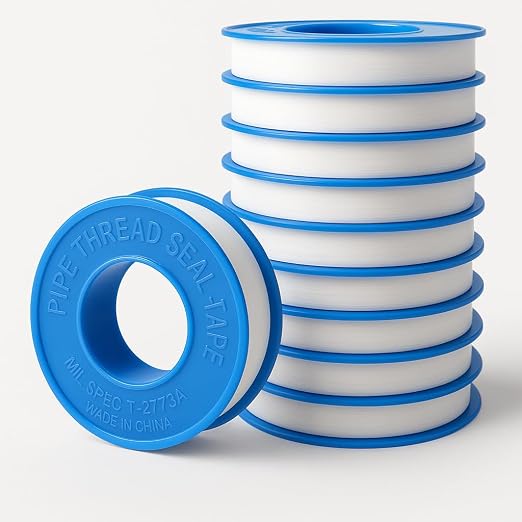 Teflon Tape 3/4 Inch x 520” – PTFE Thread Seal Tape for Plumbers, Pipe Fittings, Air & Water Lines – Leak-Proof, Non-Stick, Easy to Apply (25)