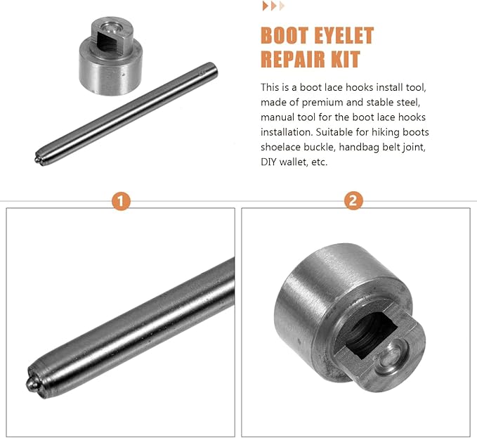 Boot Eyelet Repair Kit with Shoelace Buckle Installation Tool Lightweight Portable Gear Repair for Hiking Boots and Outdoor Accessories