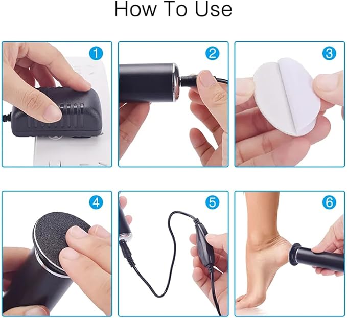 Electric Callus Remover, WONSIM Foot File Grinder Speed Adjustable with 60pcs Replacement Sandpaper Disk, Professional Pedicure Tool for Men Women Dead Cracked Hard Skin Calluses