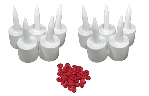 TubeANew - The Solution for Dried or Clogged Caulk Tubes (2 Packs of 5) with 50 Red Caulk Cap Condoms - Combo Pack