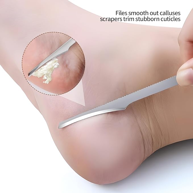 Callus Shaver，Pedicure Foot File Kit，Foot File Callus Remover，Stainless Steel Foot Care Tool for Removing Hard Skin, Cracked Heels, and Dead Skin