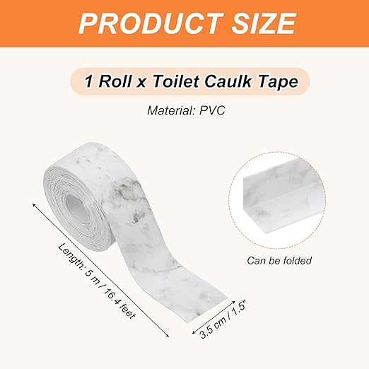 PATIKIL Caulk Tape Waterproof Self Adhesive, PVC Toilet Caulking Sealant Strip Bathtub Caulk Sealing Strip Tape for Bathroom Kitchen Countertop, Slate Stone Pattern (1.5 Inch x 16.4 Ft)