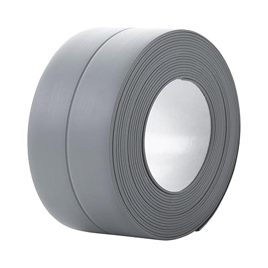3 Rolls Caulk Tape Self Adhesive Caulk Strip Waterproof,Gray Caulking Sealant Trim for Bathroom, Caulk Sealing Strip for Toilet Sink Edge Protector with Sealing Tool (10.5Ft x 1.5In)
