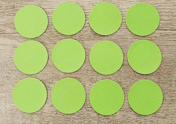 Round Leather Repair Patch for Furniture, Tape Self Adhesive for Couches Car Seat Sofa Jackets Handbags (OneSize,Light Green)