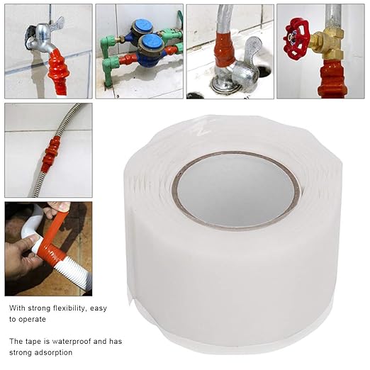 Pipe Repair Tape, Strong Adhesion, Universal Compatibility, for Home Plumbing, Emergency Fixes, Leak and Crack Sealant (White)