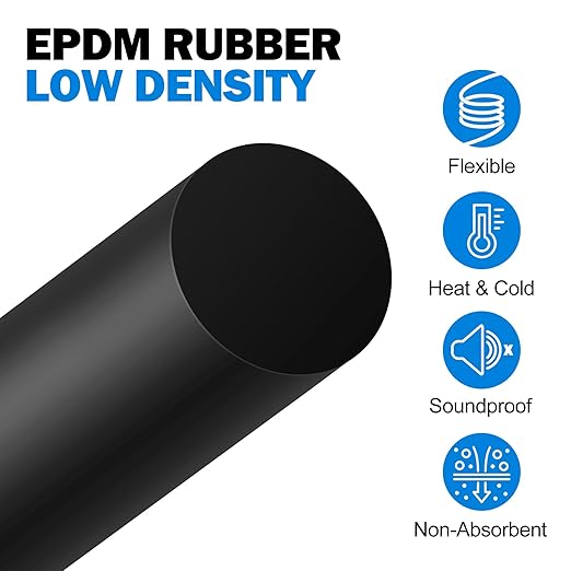 MYFAMIREA 20FT Backer Rod 3/8 Inch EPDM Rubber Caulk Saver Weather Strip Seal Concrete Expansion Joint Filler for Gaps and Joints, Black