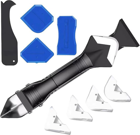 Silicone Caulking Tool Kit, 3 In 1 Stainless Steel Scrapers with Multiple Angles, Caulk Remover Glass Glue Angle Scraper, for Bathroom, Kitchen, Floor, Window, Sink Joint & Frames Seal